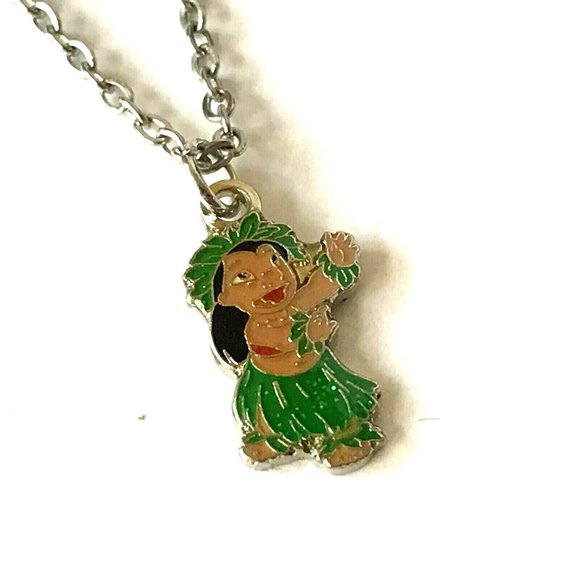 Vintage Disney Lilo & Stitch Necklace Charm Aulani Hawaii Ohana Disneyana 18" - Picture 2 of 10